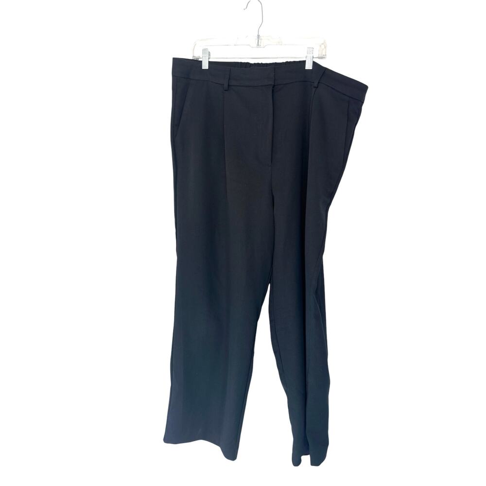Old Navy Black Plus Basic Work Office Stretch‎ High Rise Wide Leg Pants Size XXL